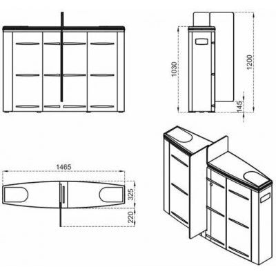 Боковой модуль раздвижного турникета CAME SLIDING GATE SG55 001SG55MS Боковой модуль раздвижного турникета CAME SLIDING GATE SG55 001SG55MS
