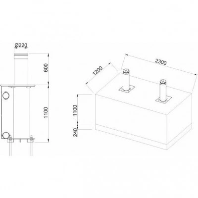 Комплект автоматических боллардов CAME TBD 220H600 KIT (2 Bollards) TBD-220H60-2-110000011100 Комплект автоматических боллардов CAME TBD 220H600 KIT (2 Bollards) TBD-220H60-2-110000011100